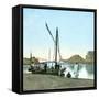 Nubia (Egypt), Travellers's Boat on the Nile-Leon, Levy et Fils-Framed Stretched Canvas