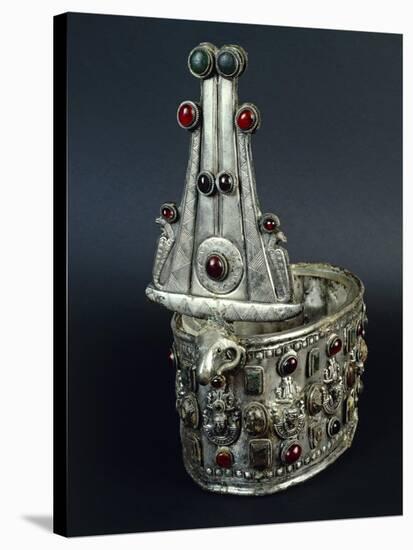 Nubia, Tomb, Royal Crown from Ballana Made of Silver with Inlaid Jewels-null-Stretched Canvas