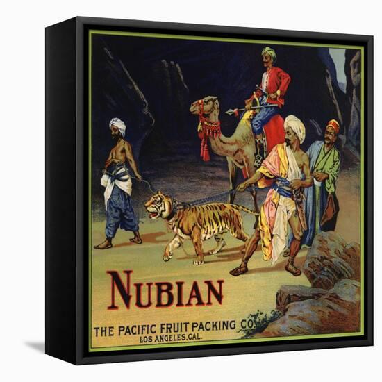 Nubian Brand - Los Angeles, California - Citrus Crate Label-Lantern Press-Framed Stretched Canvas
