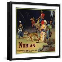 Nubian Brand - Los Angeles, California - Citrus Crate Label-Lantern Press-Framed Art Print