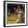 Nubian Brand - Los Angeles, California - Citrus Crate Label-Lantern Press-Framed Art Print