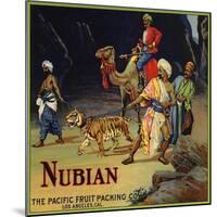 Nubian Brand - Los Angeles, California - Citrus Crate Label-Lantern Press-Mounted Art Print