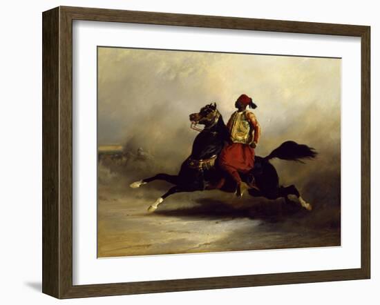 Nubian Horseman at the Gallop-Alfred De Dreux-Framed Giclee Print