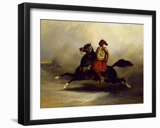 Nubian Horseman at the Gallop-Alfred De Dreux-Framed Giclee Print