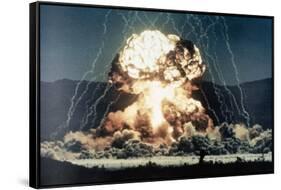 Nuclear Explosion Met in Nevada Desert-null-Framed Stretched Canvas