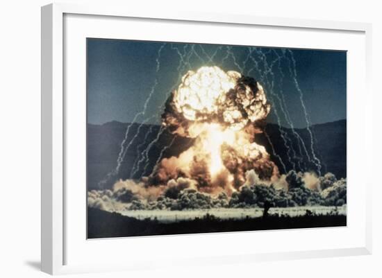 Nuclear Explosion Met in Nevada Desert-null-Framed Photographic Print