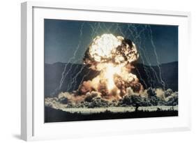 Nuclear Explosion Met in Nevada Desert-null-Framed Photographic Print