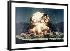 Nuclear Explosion Met in Nevada Desert-null-Framed Photographic Print