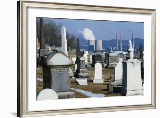 Nuclear Plant and Cemetery-null-Framed Photographic Print