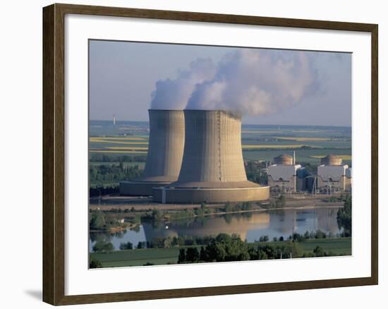 Nuclear Power Station of Saint Laurent-Des-Eaux, Pays De Loire, Loire Valley, France-Bruno Barbier-Framed Photographic Print