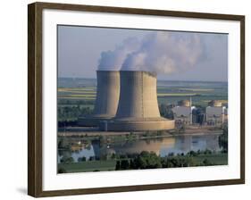 Nuclear Power Station of Saint Laurent-Des-Eaux, Pays De Loire, Loire Valley, France-Bruno Barbier-Framed Photographic Print