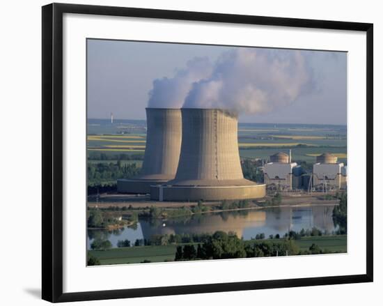 Nuclear Power Station of Saint Laurent-Des-Eaux, Pays De Loire, Loire Valley, France-Bruno Barbier-Framed Photographic Print