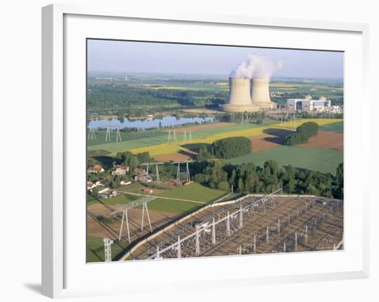 Nuclear Power Station of Saint Laurent-Des-Eaux, Pays De Loire, Loire Valley, France-Bruno Barbier-Framed Photographic Print