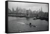 Nuclear Submarine Passing New York View-null-Framed Stretched Canvas