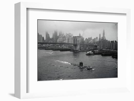 Nuclear Submarine Passing New York View-null-Framed Photographic Print