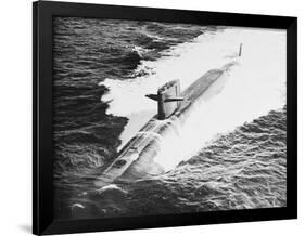 Nuclear Submarine USS Sam Rayburn in the Ocean-null-Framed Photographic Print