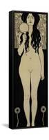 Nuda Veritas (Naked Truth), Inscribed Truth is Fire and to Speak Truth is Shining and Burning-Gustav Klimt-Framed Stretched Canvas