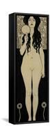 Nuda Veritas (Naked Truth), Inscribed Truth is Fire and to Speak Truth is Shining and Burning-Gustav Klimt-Framed Stretched Canvas