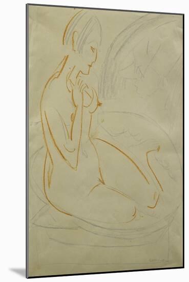 Nude; Akt-Ernst Ludwig Kirchner-Mounted Giclee Print