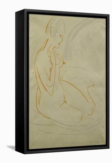 Nude; Akt-Ernst Ludwig Kirchner-Framed Stretched Canvas