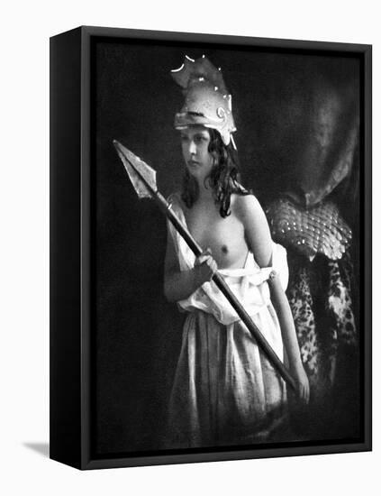 Nude As Ancient Warrior-null-Framed Stretched Canvas