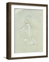 Nude Back View on Grey-Lincoln Seligman-Framed Giclee Print