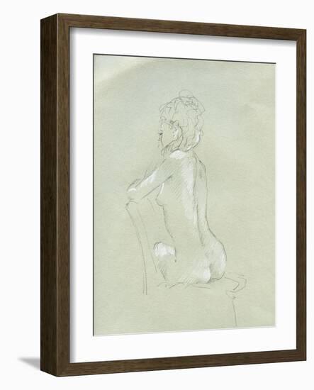 Nude Back View on Grey-Lincoln Seligman-Framed Giclee Print