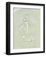 Nude Back View on Grey-Lincoln Seligman-Framed Giclee Print