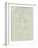 Nude Back View on Grey-Lincoln Seligman-Framed Giclee Print