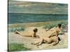 Nude Bathers on the Beach-Paul Fischer-Stretched Canvas