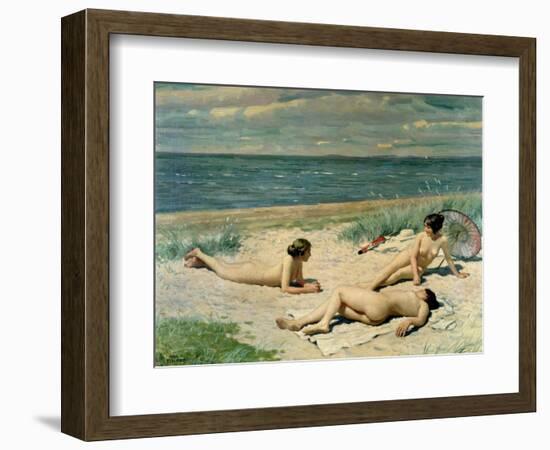 Nude Bathers on the Beach-Paul Fischer-Framed Giclee Print