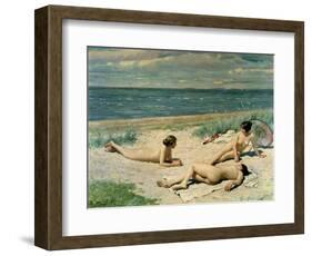 Nude Bathers on the Beach-Paul Fischer-Framed Giclee Print