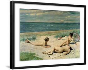 Nude Bathers on the Beach-Paul Fischer-Framed Giclee Print