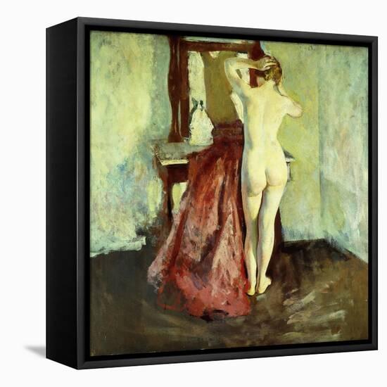Nude before Mirror-Charles Webster Hawthorne-Framed Stretched Canvas