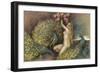 Nude Blonde with Peacocks-null-Framed Art Print