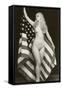 Nude Blonde with U.S. Flag-null-Framed Stretched Canvas