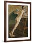 Nude Boy Standing; Stehender Knabenakt, (Oil on Canvas)-Christian Rohlfs-Framed Giclee Print