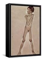 Nude Boy Standing-Egon Schiele-Framed Stretched Canvas