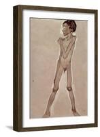 Nude Boy Standing-Egon Schiele-Framed Giclee Print