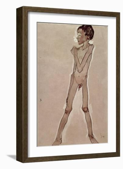 Nude Boy Standing-Egon Schiele-Framed Giclee Print