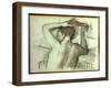 Nude Combing Her Hair-Edgar Degas-Framed Giclee Print