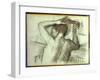 Nude Combing Her Hair-Edgar Degas-Framed Giclee Print