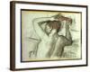 Nude Combing Her Hair-Edgar Degas-Framed Giclee Print