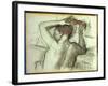 Nude Combing Her Hair-Edgar Degas-Framed Giclee Print