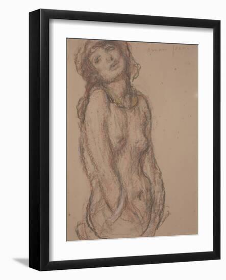 Nude (Crayon on Paper)-Edmond-francois Aman-jean-Framed Giclee Print