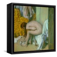 Nude, Drying Her Feet after the Bath-Edgar Degas-Framed Stretched Canvas