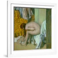 Nude, Drying Her Feet after the Bath-Edgar Degas-Framed Giclee Print