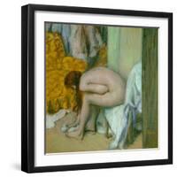 Nude, Drying Her Feet after the Bath-Edgar Degas-Framed Premium Giclee Print