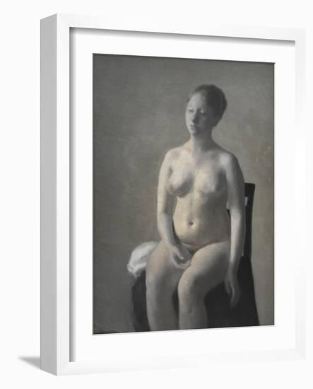 Nude Female Model, 1889-Vilhelm Hammershoi-Framed Giclee Print