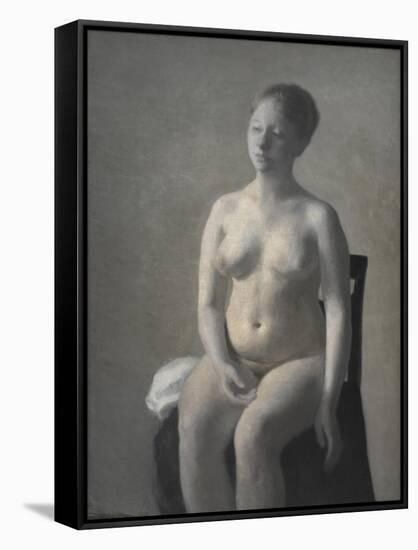 Nude Female Model, 1889-Vilhelm Hammershoi-Framed Stretched Canvas